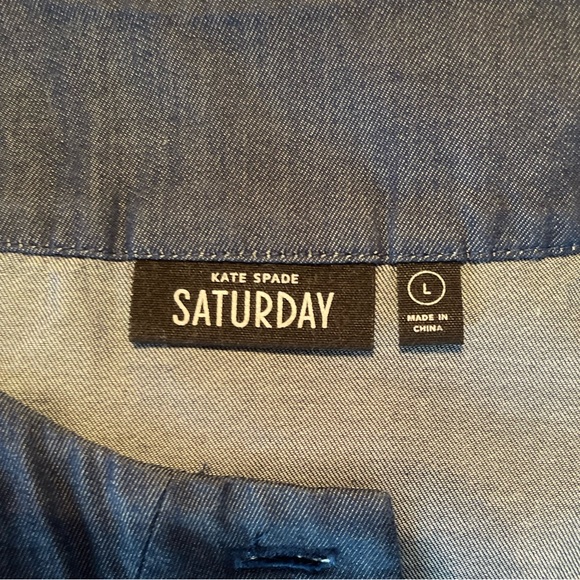 Kate Spade Saturday top, chambray with buttons, Large - Picture 2 of 4